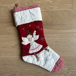 Pottery Barn Kids Quilted Girl Angel Christmas Stocking